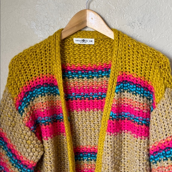 Natural life colorful striped knit cardigan - Picture 3 of 9